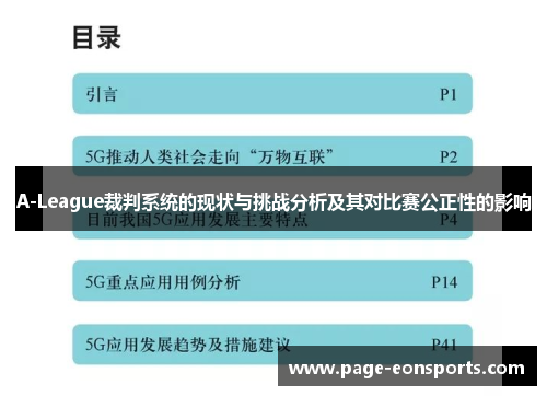 A-League裁判系统的现状与挑战分析及其对比赛公正性的影响