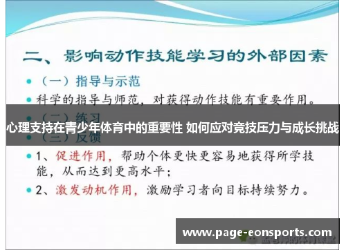 心理支持在青少年体育中的重要性 如何应对竞技压力与成长挑战