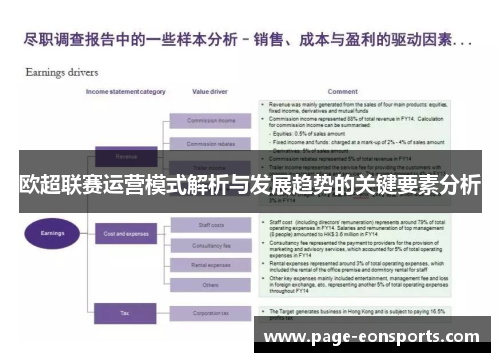 欧超联赛运营模式解析与发展趋势的关键要素分析